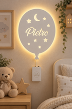 Lampada Palloncino personalizzato in legno alimentato a batterie