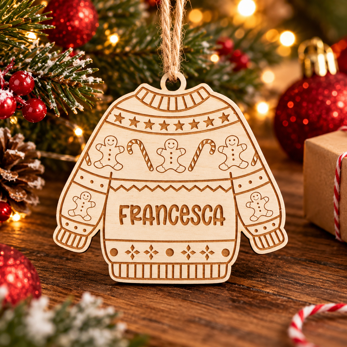 Maglioncino di Natale – Addobbo in Legno Personalizzato