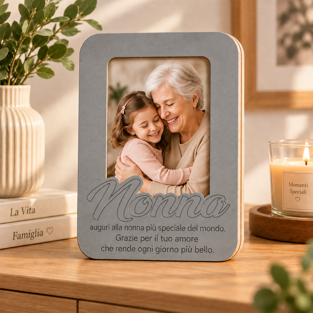 Cornice Portafoto Personalizzata con Nome e Frase – 18×25 cm