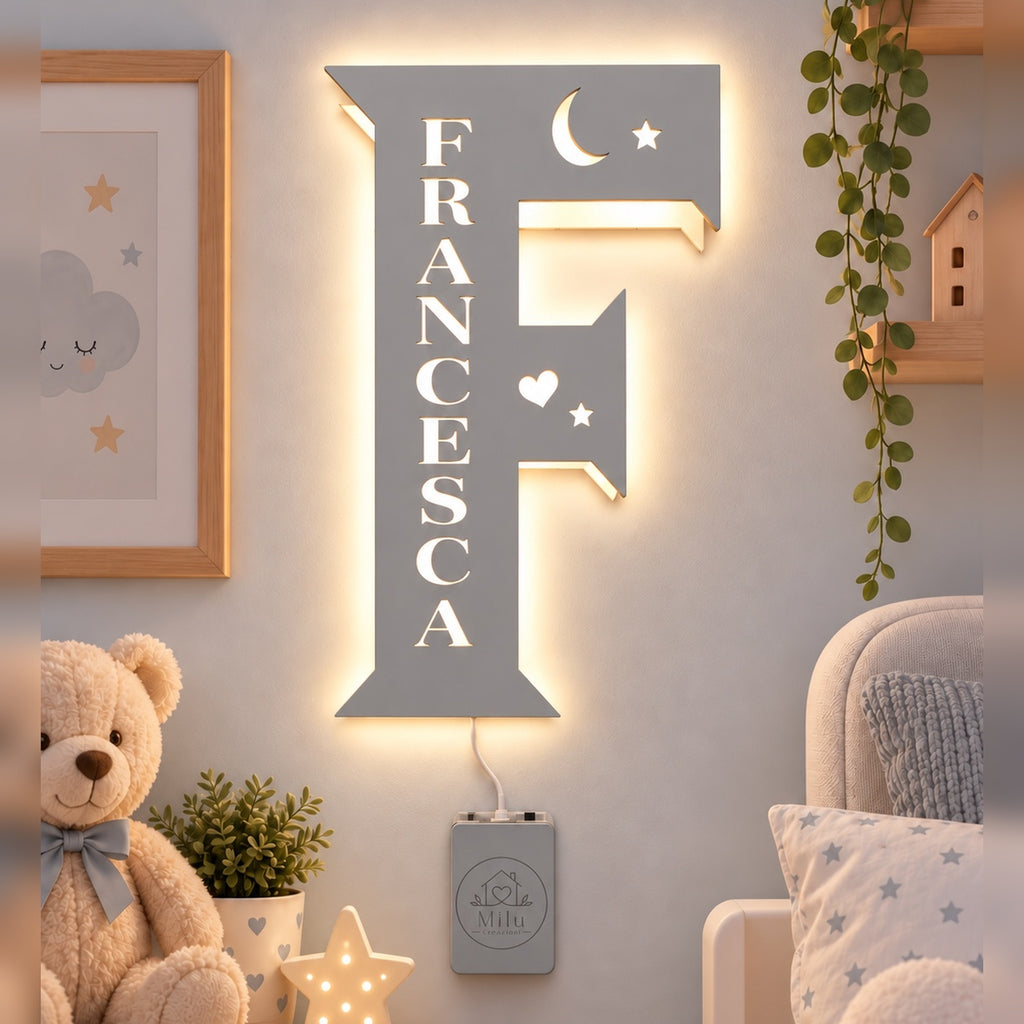 Lampada Lettera LED COB Personalizzata con Nome – 20×30 cm