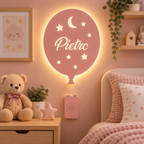 Lampada Palloncino personalizzato in legno alimentato a batterie