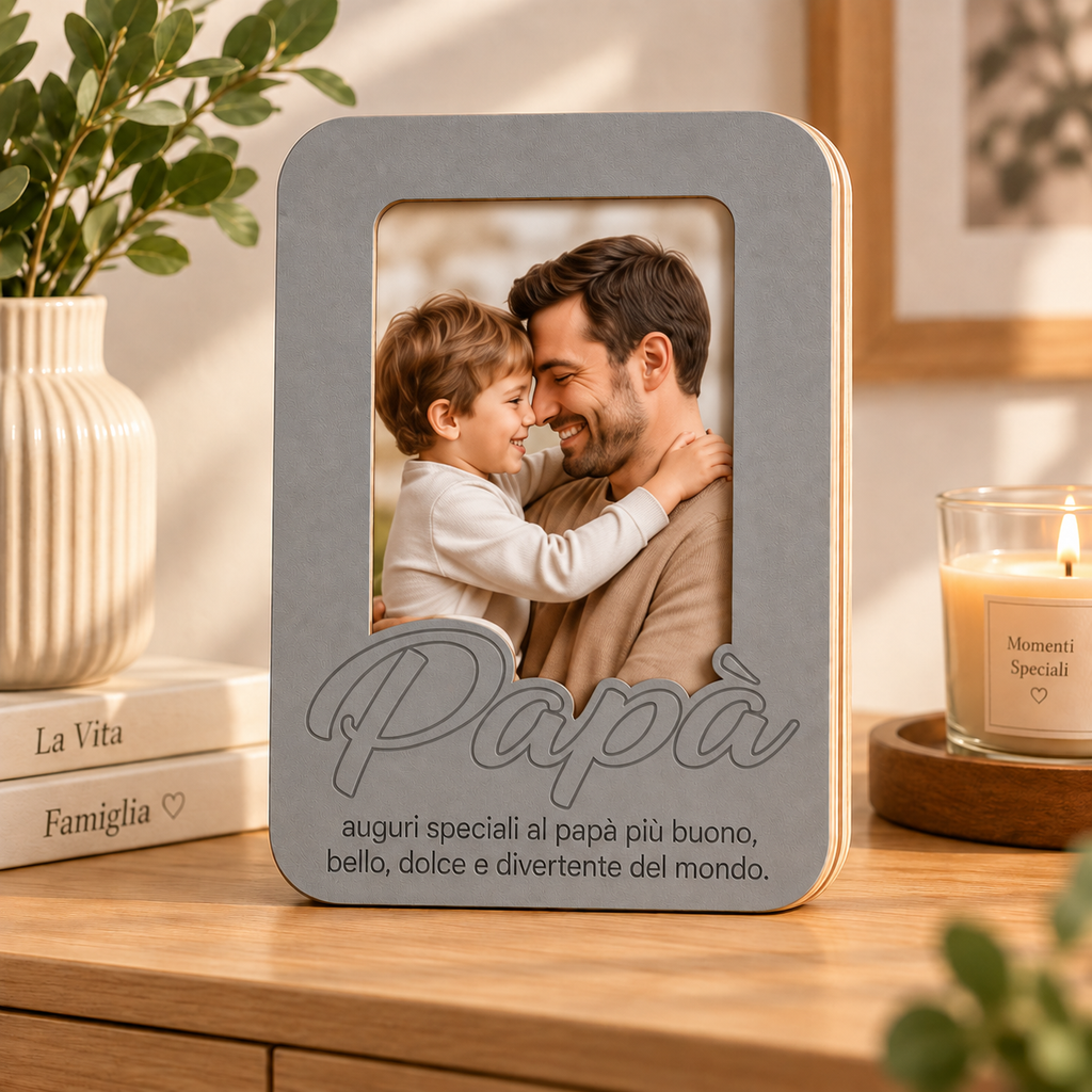 Cornice Portafoto Personalizzata con Nome e Frase – 18×25 cm