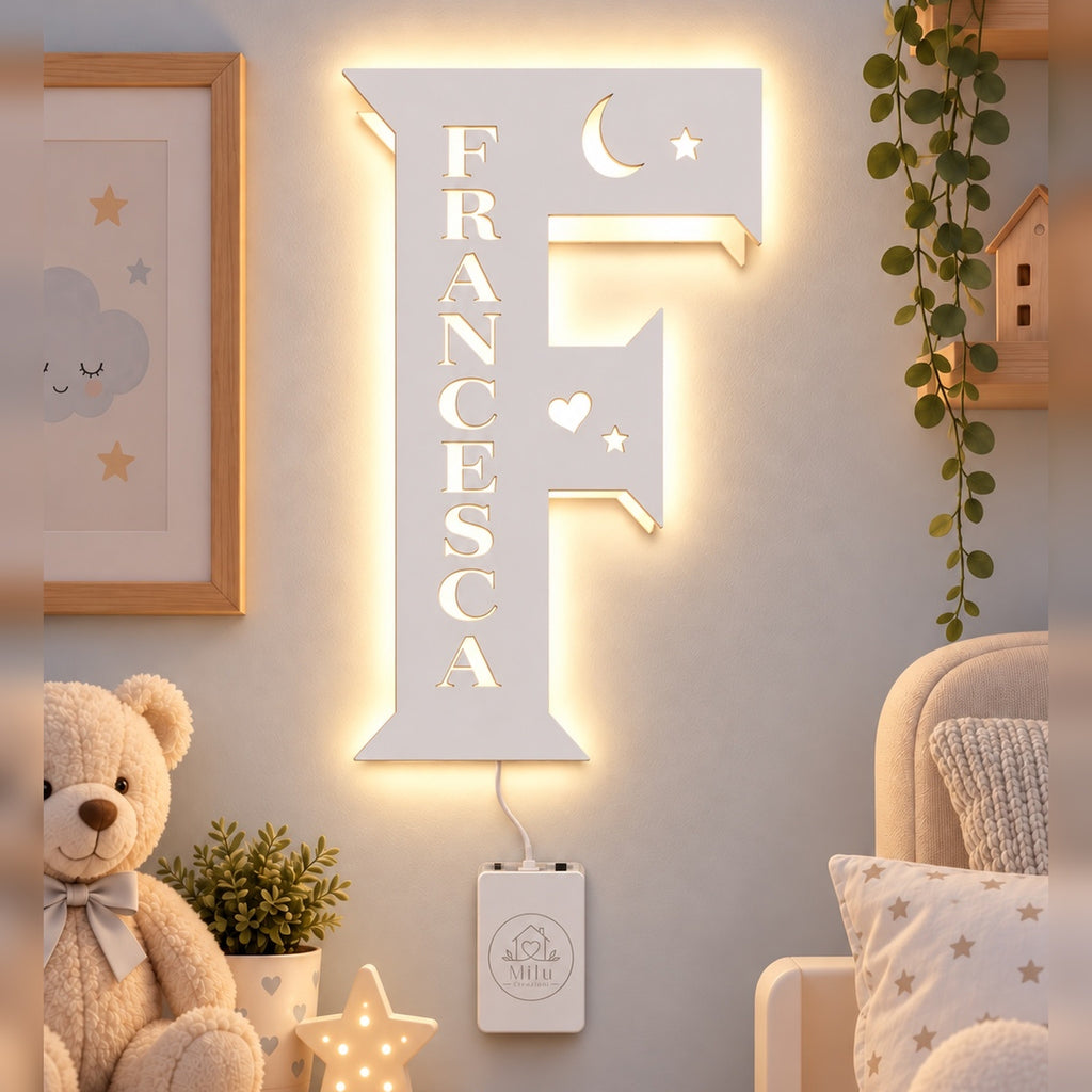 Lampada Lettera LED COB Personalizzata con Nome – 20×30 cm