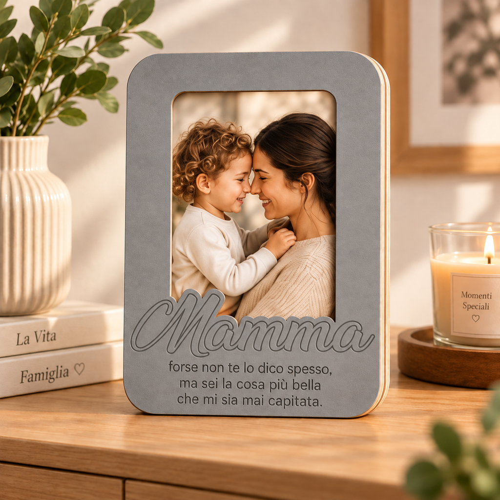 Cornice Portafoto Personalizzata con Nome e Frase – 18×25 cm