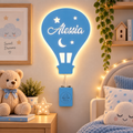 Lampada Mongolfiera personalizzata in legno alimentata a batterie