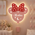 Lampada Minnie personalizzata in legno alimentato a batterie