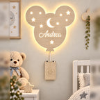 Lampada Topolino personalizzata in legno alimentato a batterie