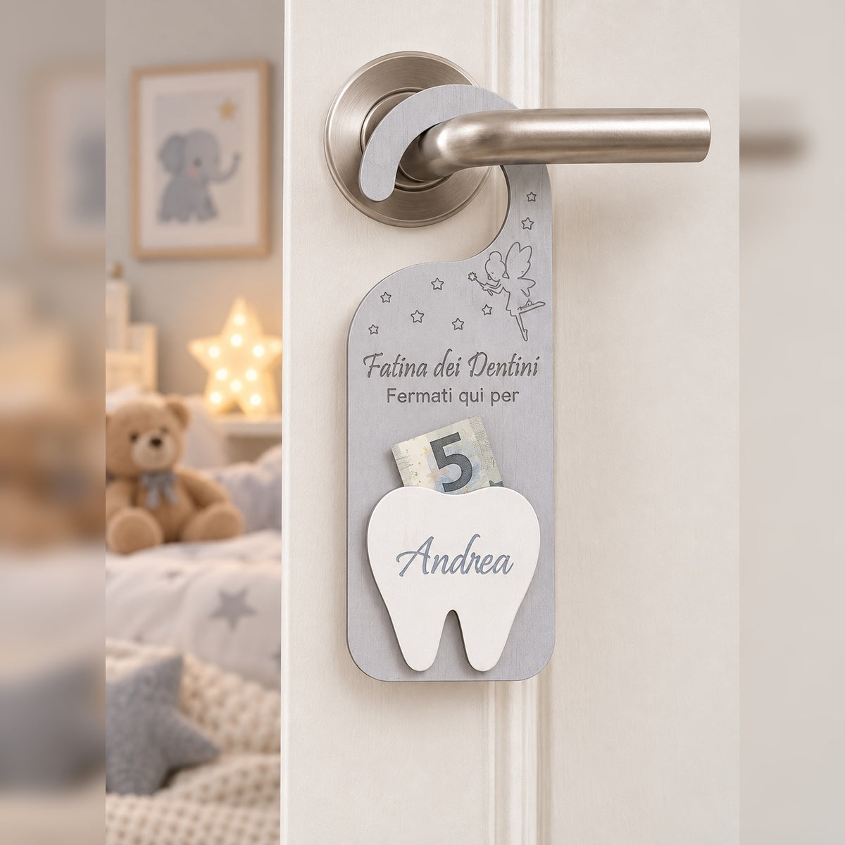 Porta Soldini Fatina dei Denti Personalizzato da Appendere