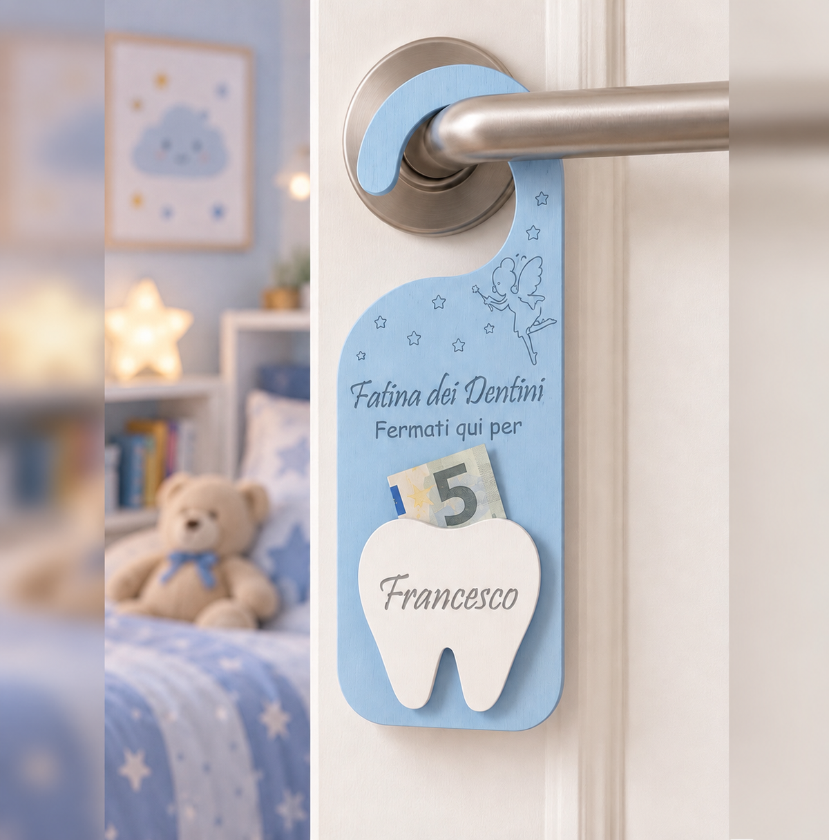 Porta Soldini Fatina dei Denti Personalizzato da Appendere