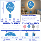 Lampada Palloncino LED COB Personalizzata con Nome – 28×20 cm
