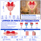 Lampada Minnie LED COB Personalizzata con Nome – 26×28 cm