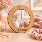 Specchietto da Borsa Personalizzato con Nome – Legno o Plexiglass