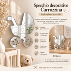 Specchio Decorativo Carrozzina in Plexiglass Specchiato – Oro e Argento