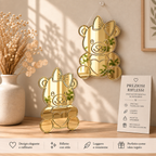 Specchio Decorativo Orsetta in Plexiglass Specchiato Oro o Argento – 14×20 cm