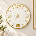 Orologio da Parete Bianco Oro – Plexiglass Specchiato 40×40 cm
