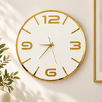 Orologio da Parete Bianco Oro – Plexiglass Specchiato 40×40 cm
