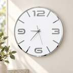 Orologio da Parete Bianco Argento – Plexiglass Specchiato 40×40 cm