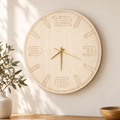 Orologio da Parete Pioppo Naturale – Legno Minimal 40×40 cm