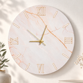 Orologio da Parete Marmo Tondo – Plexiglass con Stampa UV Effetto Marmo 40×40 cm