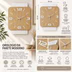 Orologio da Parete Rovere Linea – Legno e Plexiglass Bianco Latte 40×55 cm