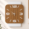 Orologio da Parete Zebrano Linea – Legno e Plexiglass Bianco Latte 40×55 cm